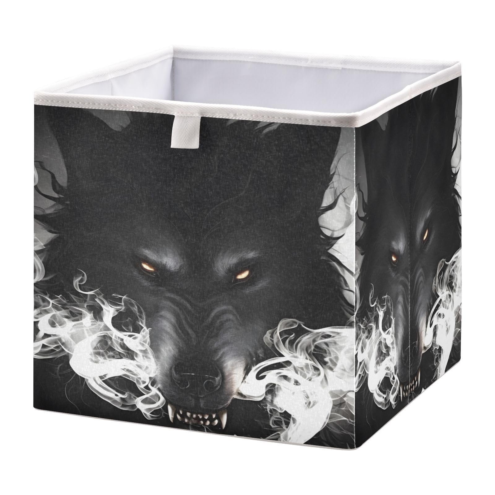 Amazon.com: QGBYMX Wolf Head Black Storage Bins for Organizing